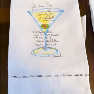Linen Bar Towels with Martini Recipes